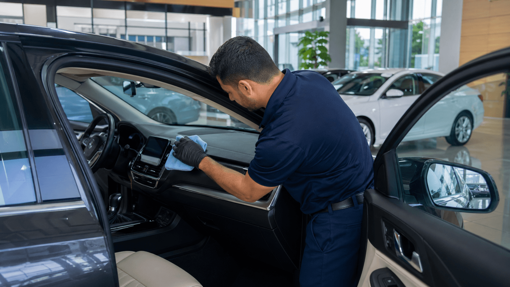 Dealership Cleaning environment maintained by ServiceHelpers.