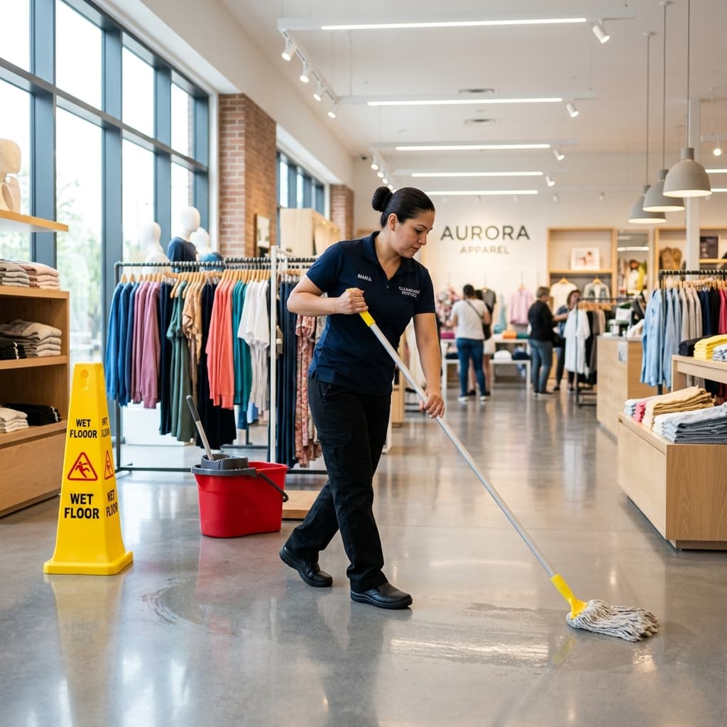 Retail Cleaning environment maintained by ServiceHelpers.